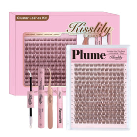 Kisslily Natural Lash Clusters Kit front view with packaging