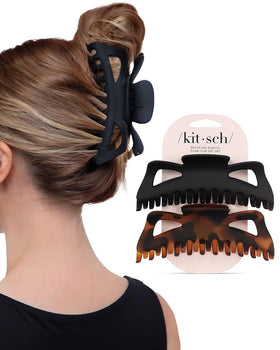 Kitsch 5 Inch Claw Clip in Black front view