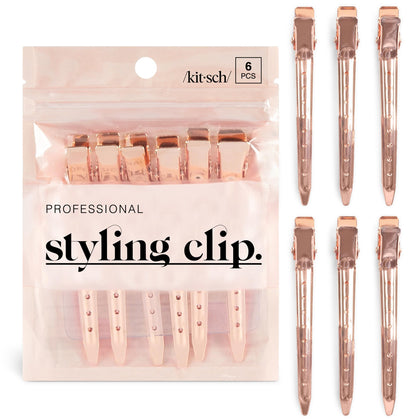 Kitsch Alligator Clips in Rose Gold front view