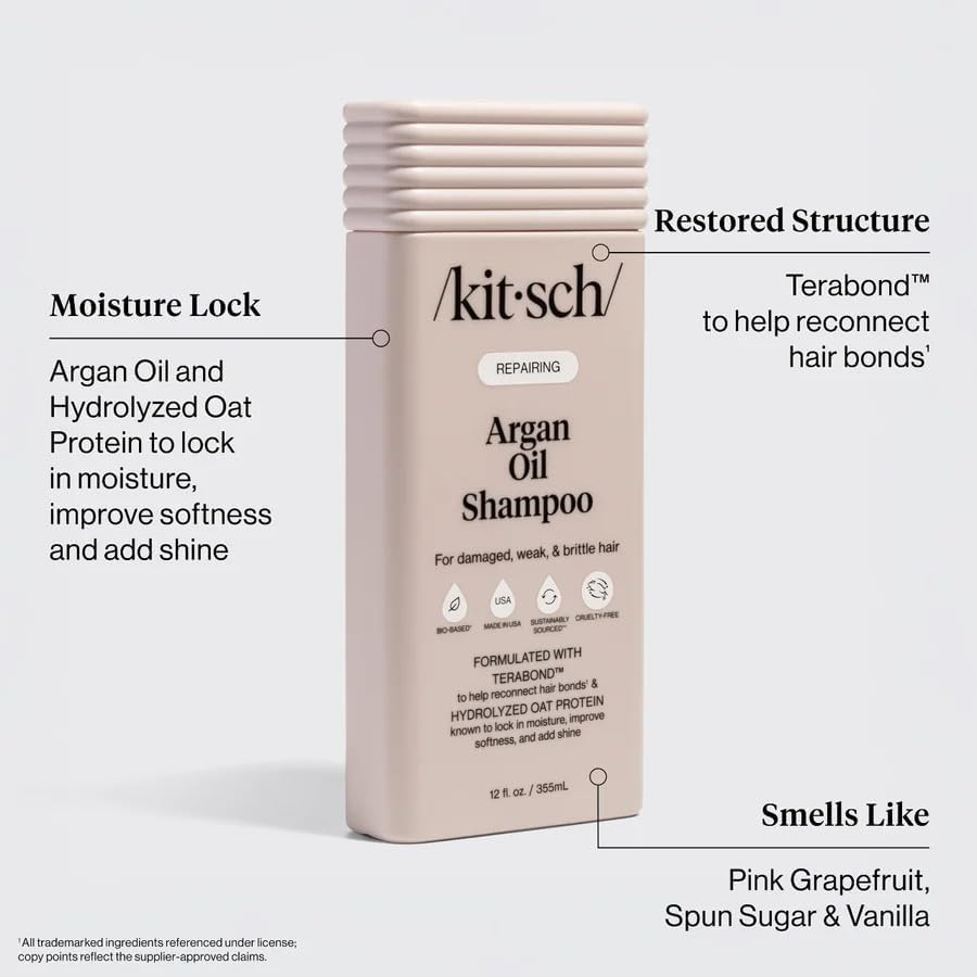 Kitsch Argan Oil Shampoo close-up of label