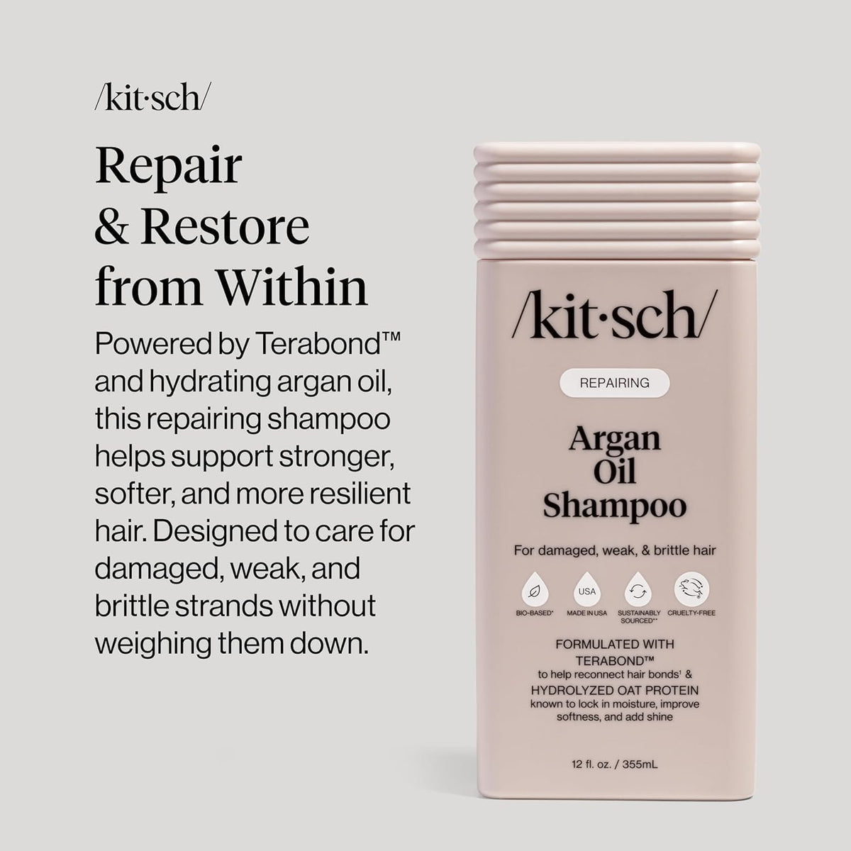 Kitsch Argan Oil Shampoo showing texture on hand