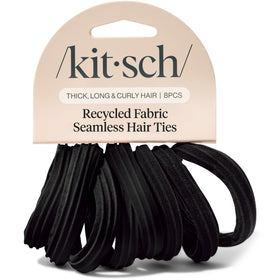 Kitsch black hair ties pack front view with 8 pieces