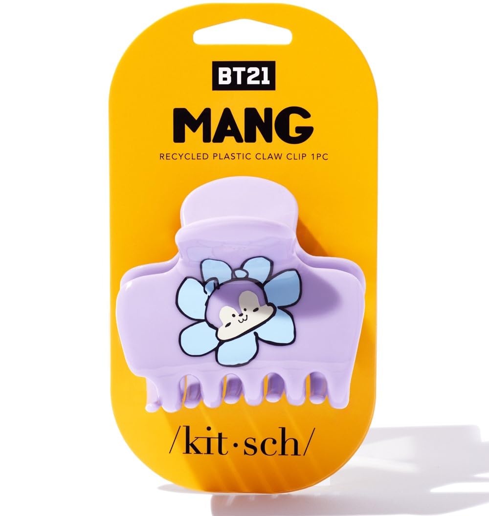 Kitsch BT21 Large Hair Clip front view featuring vibrant floral print