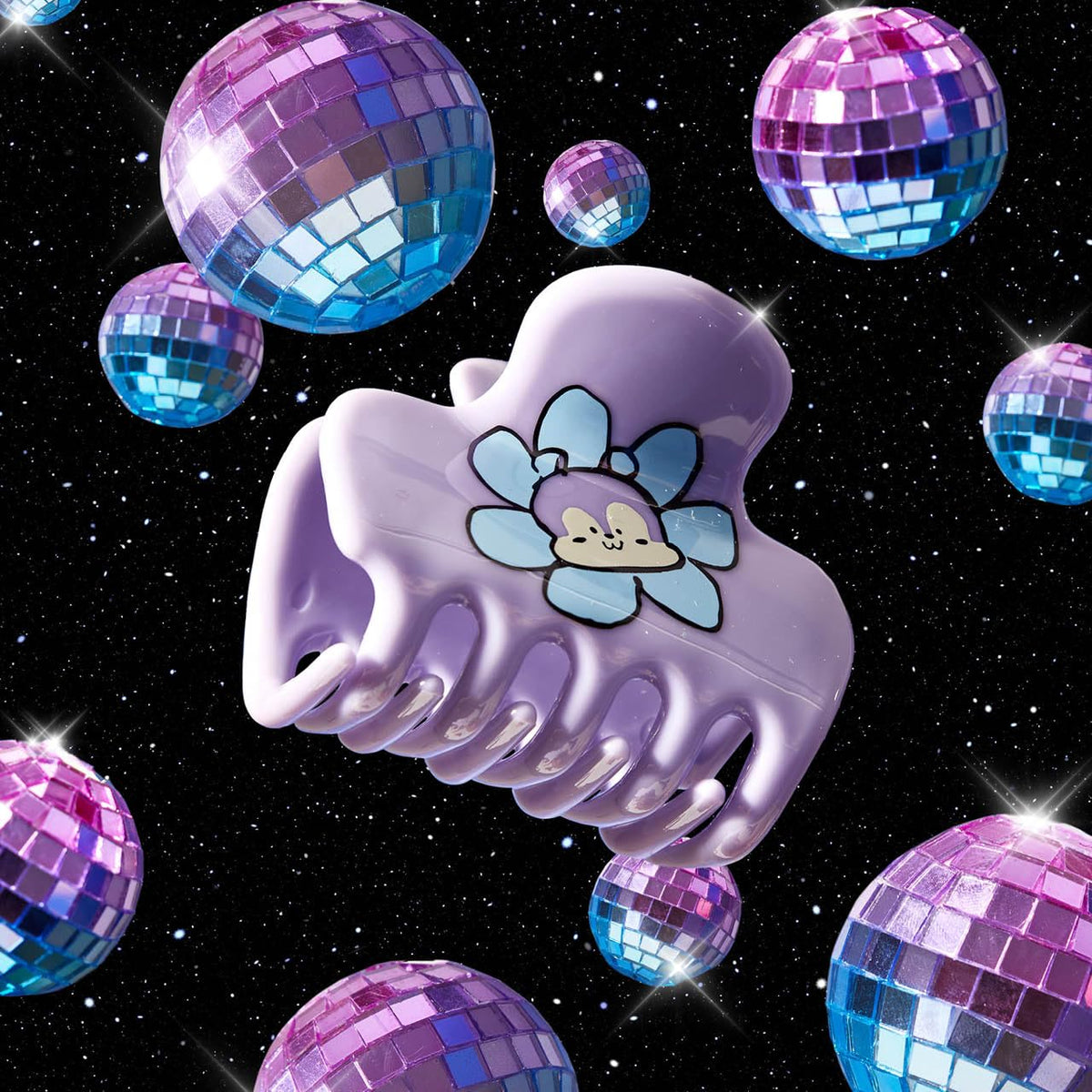 Kitsch BT21 Large Hair Clip in a stylish hairstyle