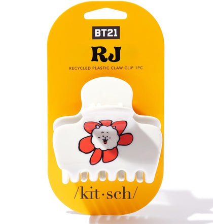 Kitsch BT21 Large Hair Clip RJ front view with vibrant floral print