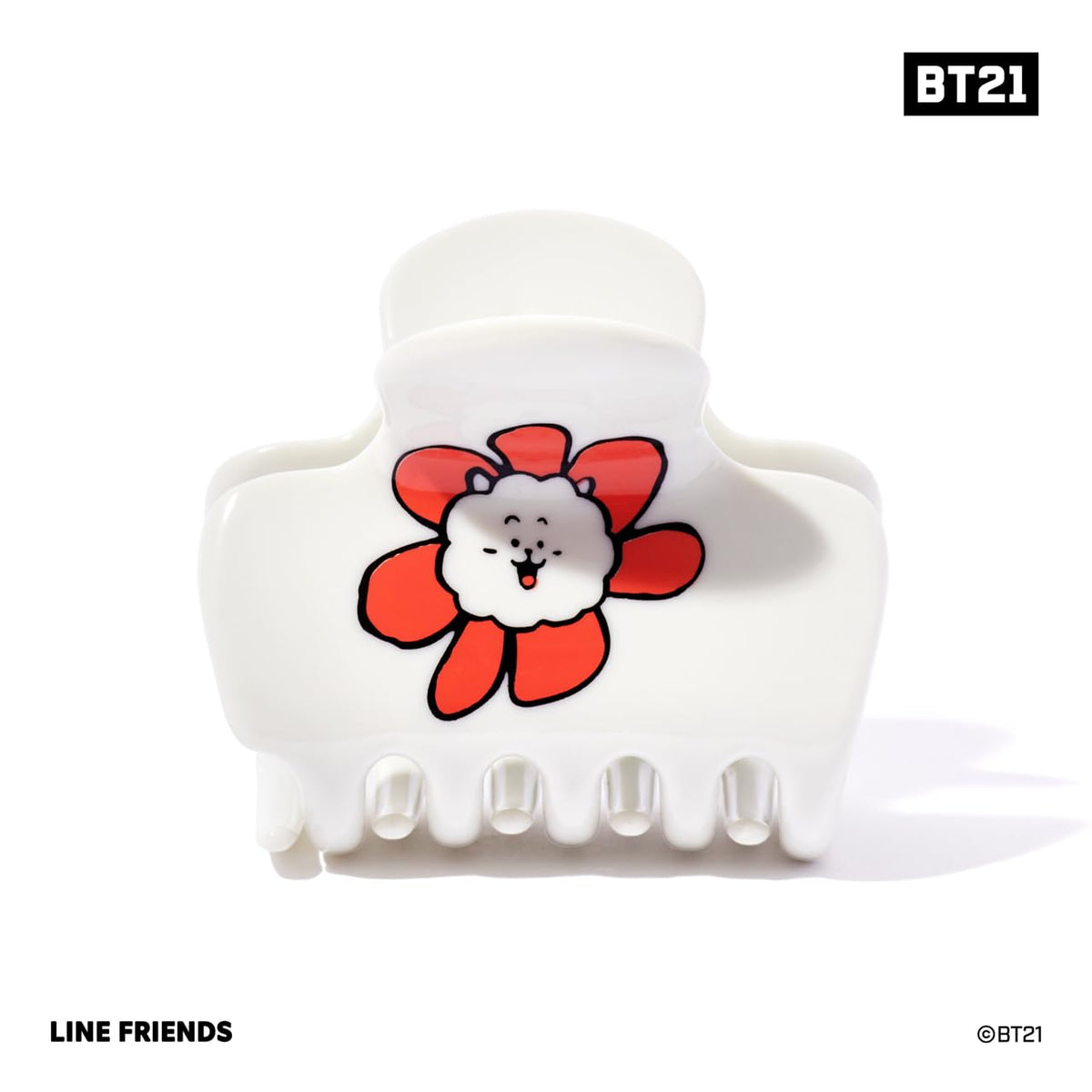 Kitsch BT21 Large Hair Clip RJ side view showcasing puffy design