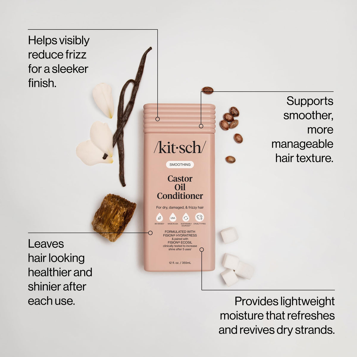 Kitsch Castor Oil Conditioner 12.3 oz back view