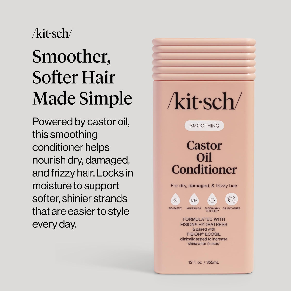 Kitsch Castor Oil Conditioner 12.3 oz in bathroom setting