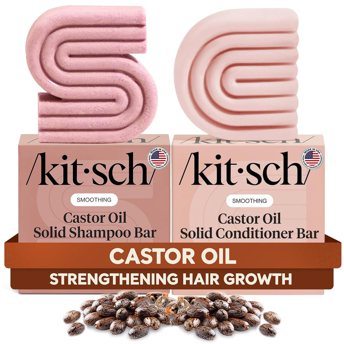 Kitsch Castor Oil Shampoo and Conditioner Set front view