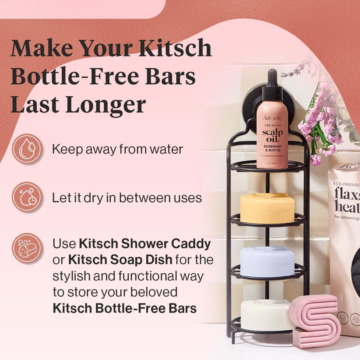 Kitsch Castor Oil Shampoo and Conditioner Set travel-friendly packaging