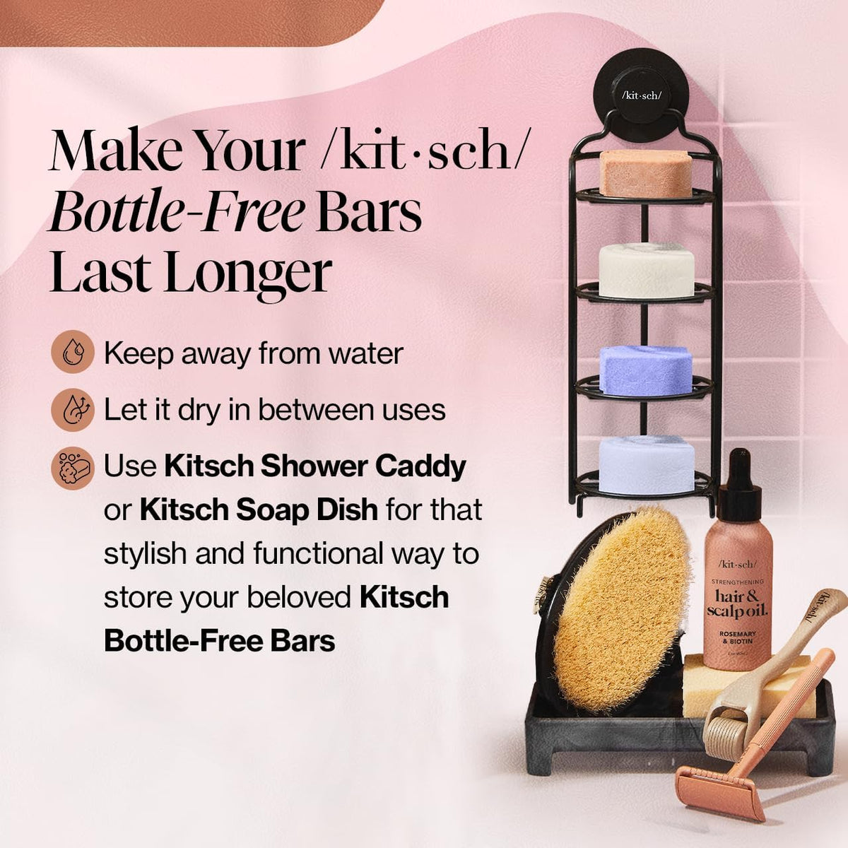Kitsch Castor Oil Shampoo and Shea Butter Conditioner Bar packaging