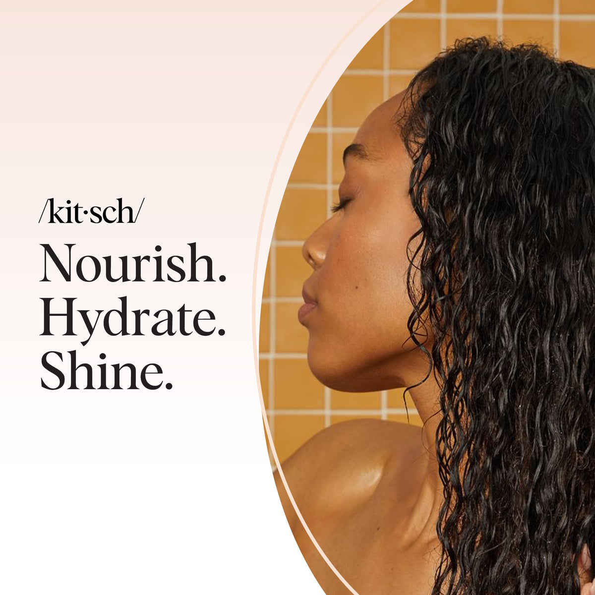Kitsch Castor Oil Shampoo Bar and Coconut Oil Conditioner Bar in a bathroom setting