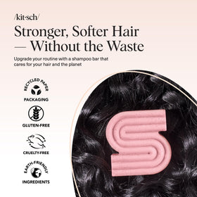 Kitsch Castor Oil Shampoo Bar in use on wet hair