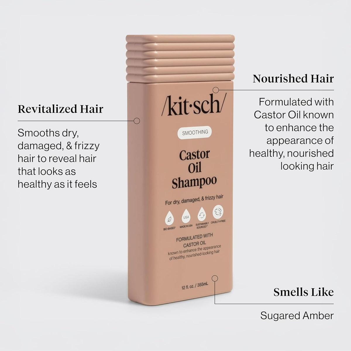 Kitsch Castor Oil Shampoo bottle side view