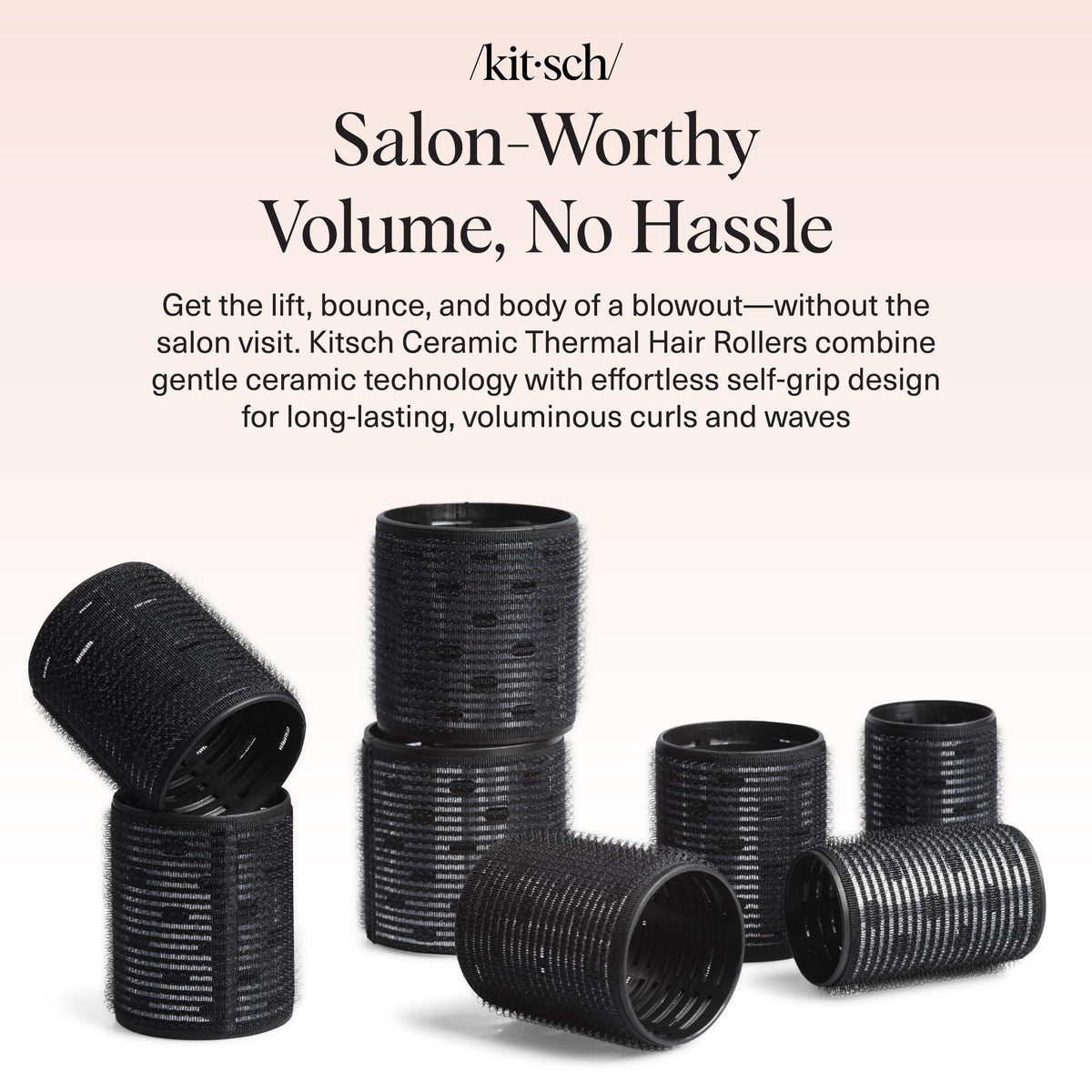 Kitsch Ceramic Hair Rollers Black packaging