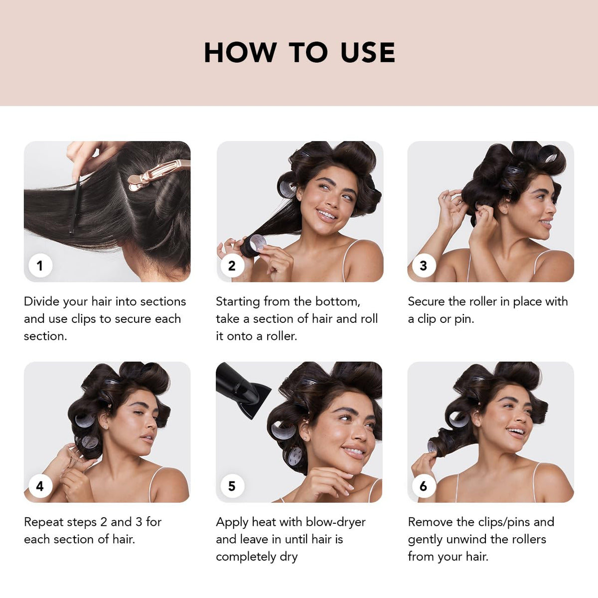 Kitsch Ceramic Hair Rollers terracotta colour with curls