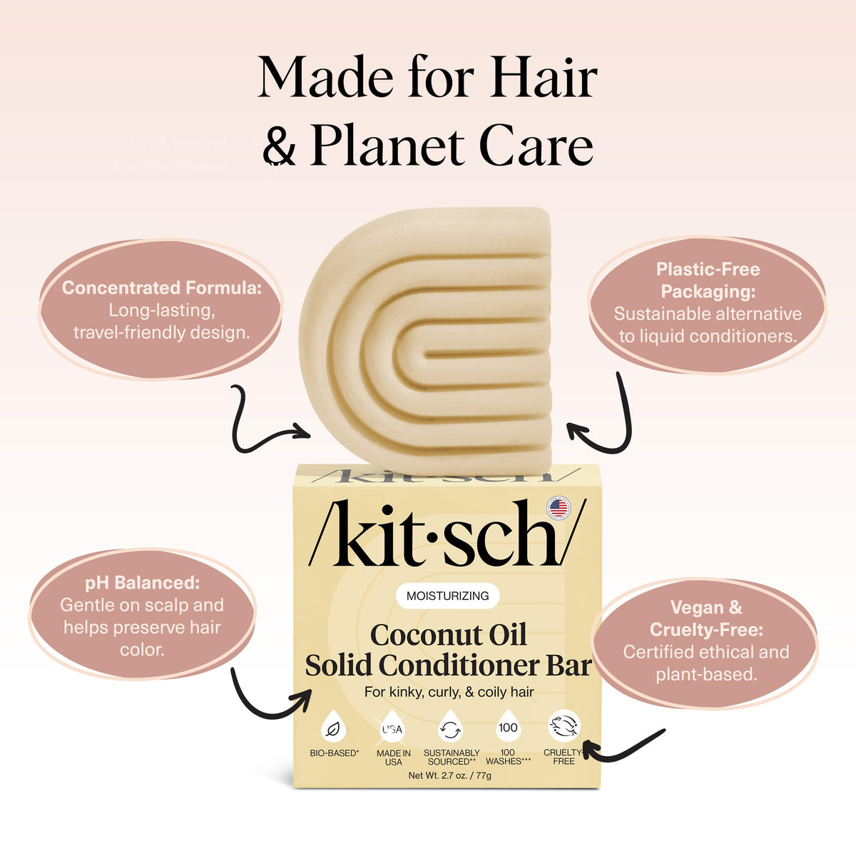Kitsch Coconut Oil Conditioner Bar close-up