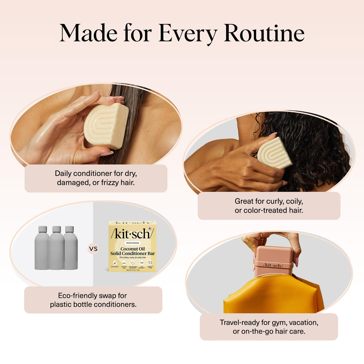 Kitsch Coconut Oil Conditioner Bar in use