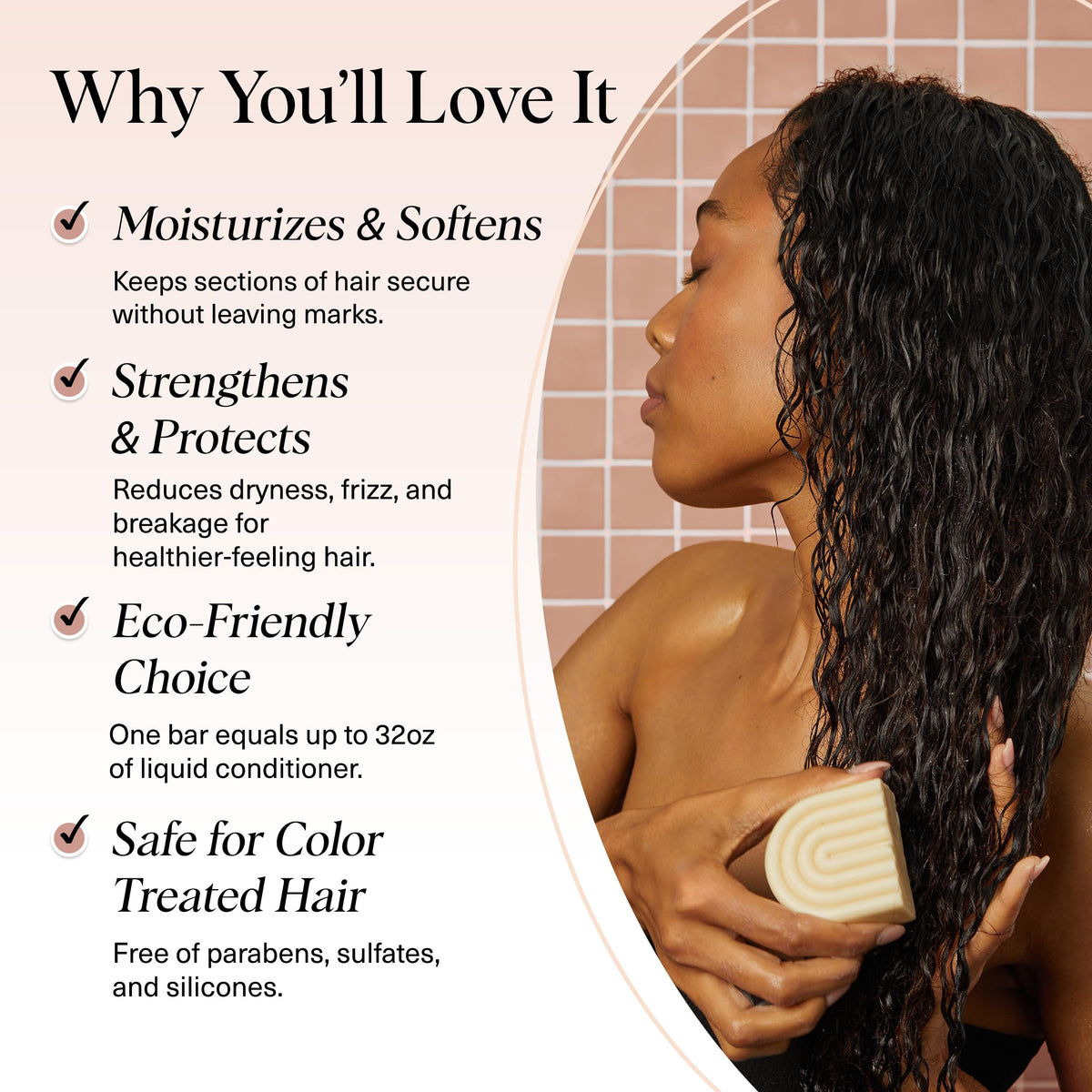 Kitsch Coconut Oil Conditioner Bar side view
