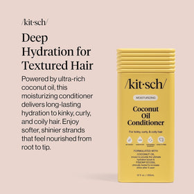 Kitsch Coconut Oil Hair Conditioner 12 oz on bathroom shelf