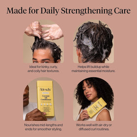 Kitsch Coconut Oil Hair Conditioner 12 oz with textured hair