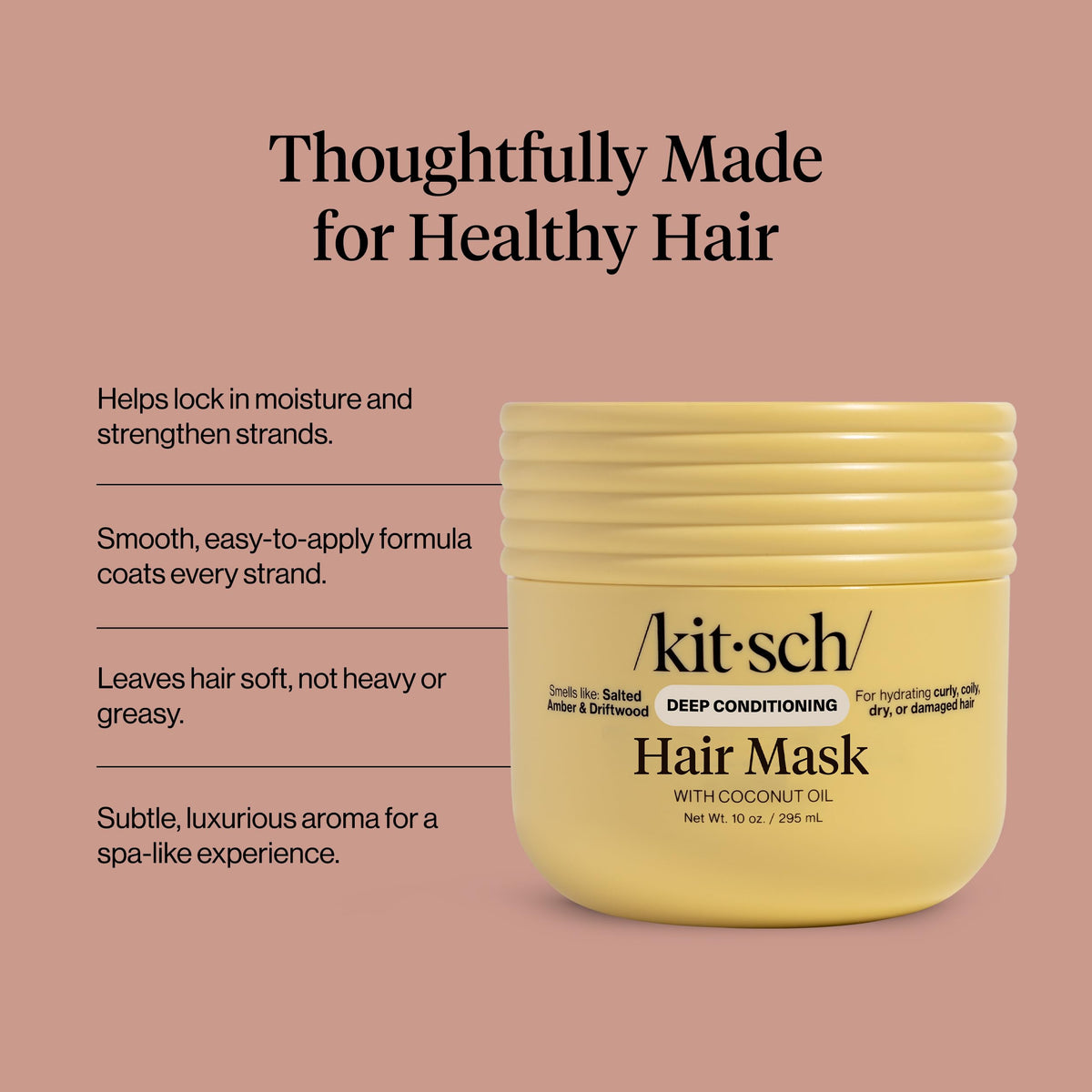 Kitsch Coconut Oil Hair Mask application on hair