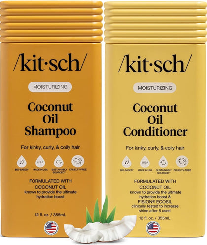Kitsch Coconut Oil Shampoo and Conditioner Set front view