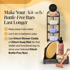 Kitsch Coconut Oil Shampoo and Conditioner Set on a bathroom shelf