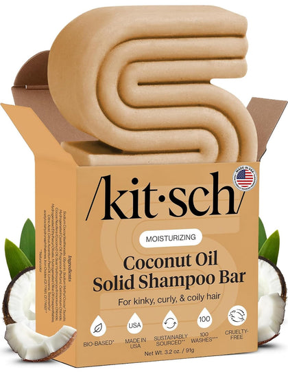 Kitsch Coconut Oil Shampoo Bar front view, 100g
