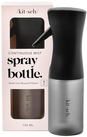Kitsch Continuous Spray Bottle for Hair in black, front view