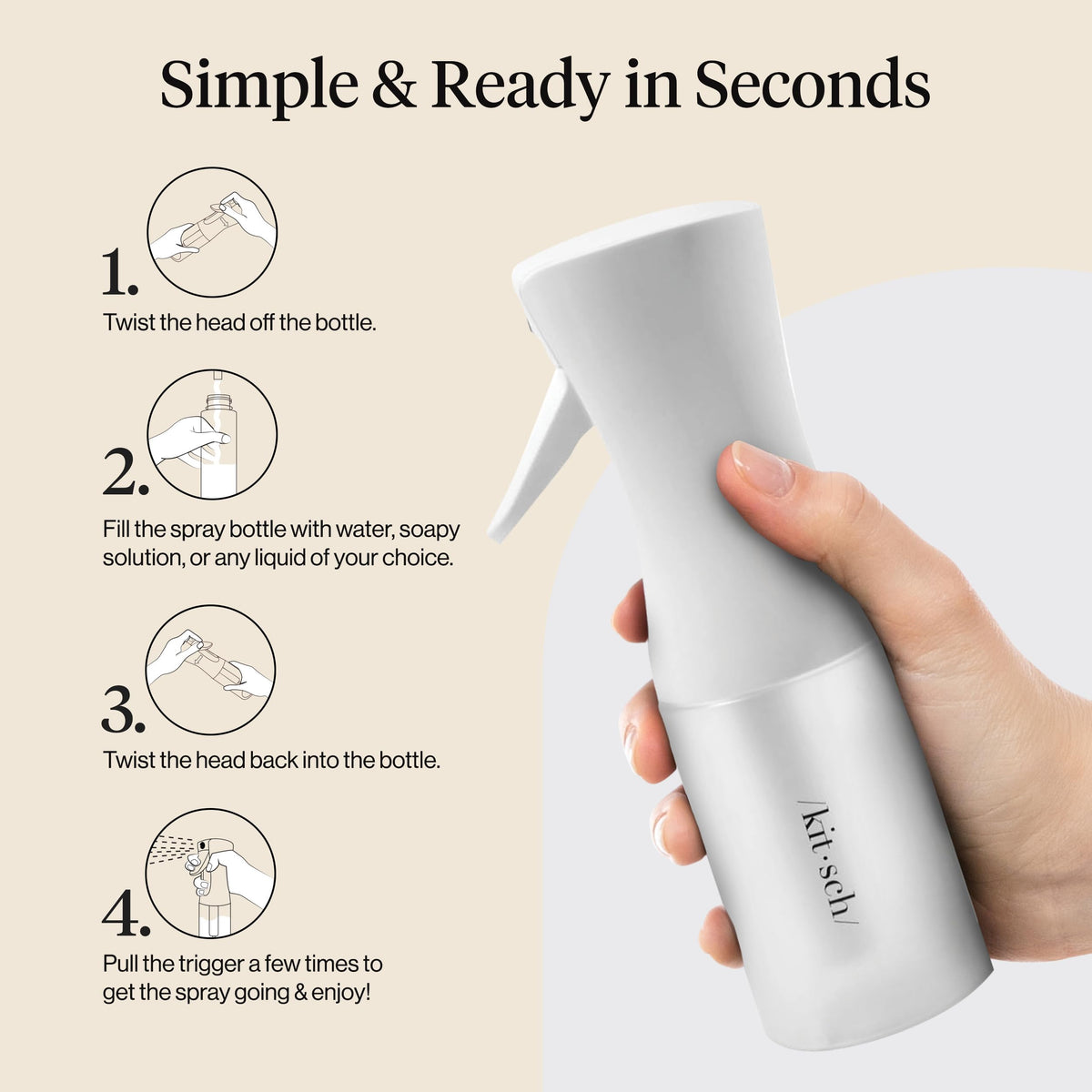 Kitsch Continuous Spray Bottle for Hair with plants