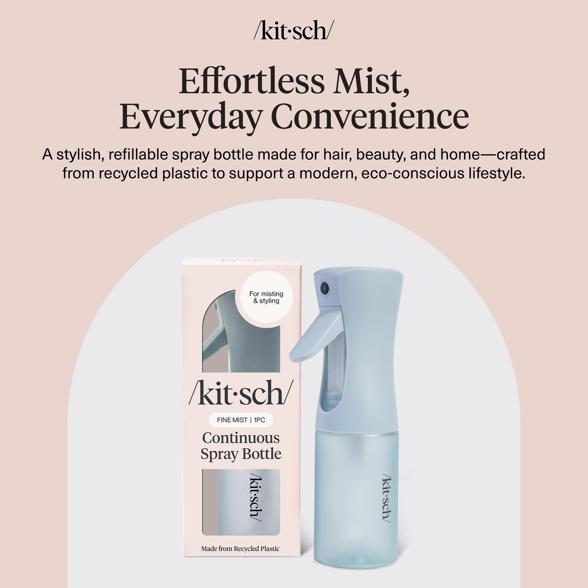 Kitsch Continuous Spray Bottle top view with misting feature
