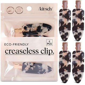 Kitsch Creaseless Hair Clips black terrazzo pattern front view