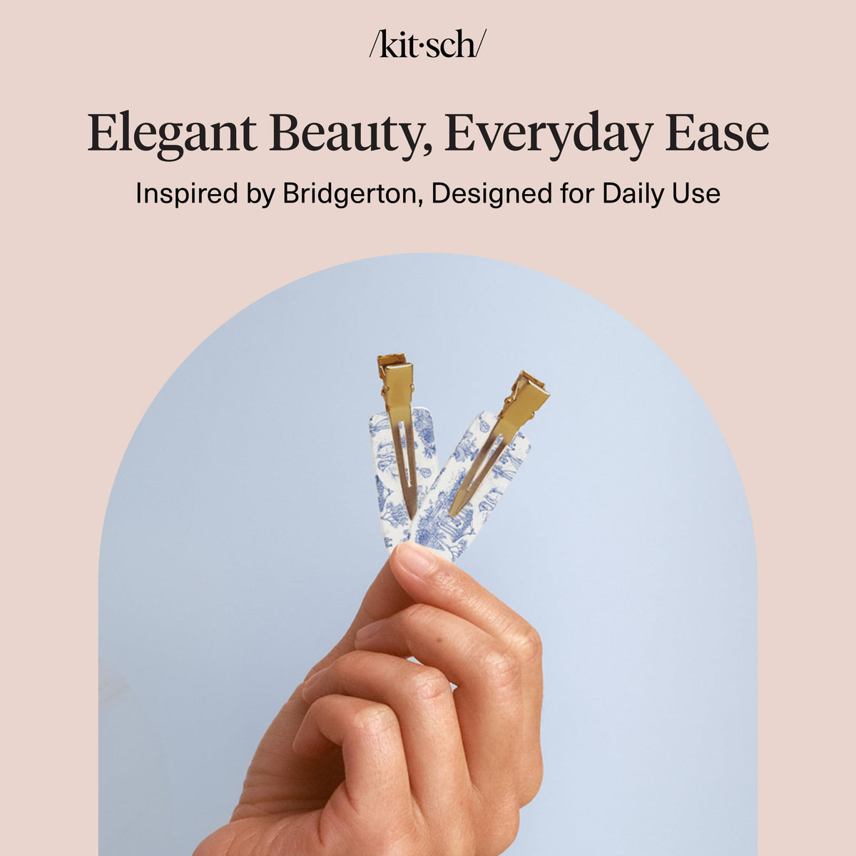 Kitsch Creaseless Hair Clips in a beauty routine setting