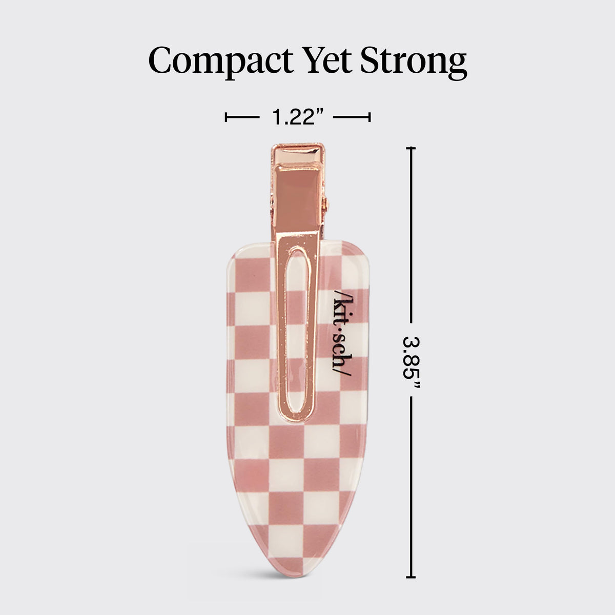 Kitsch Creaseless Hair Clips Terracotta Checkered on a vanity