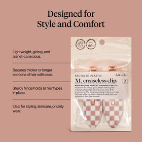 Kitsch Creaseless Hair Clips Terracotta Checkered packaging