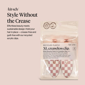 Kitsch Creaseless Hair Clips Terracotta Checkered side view