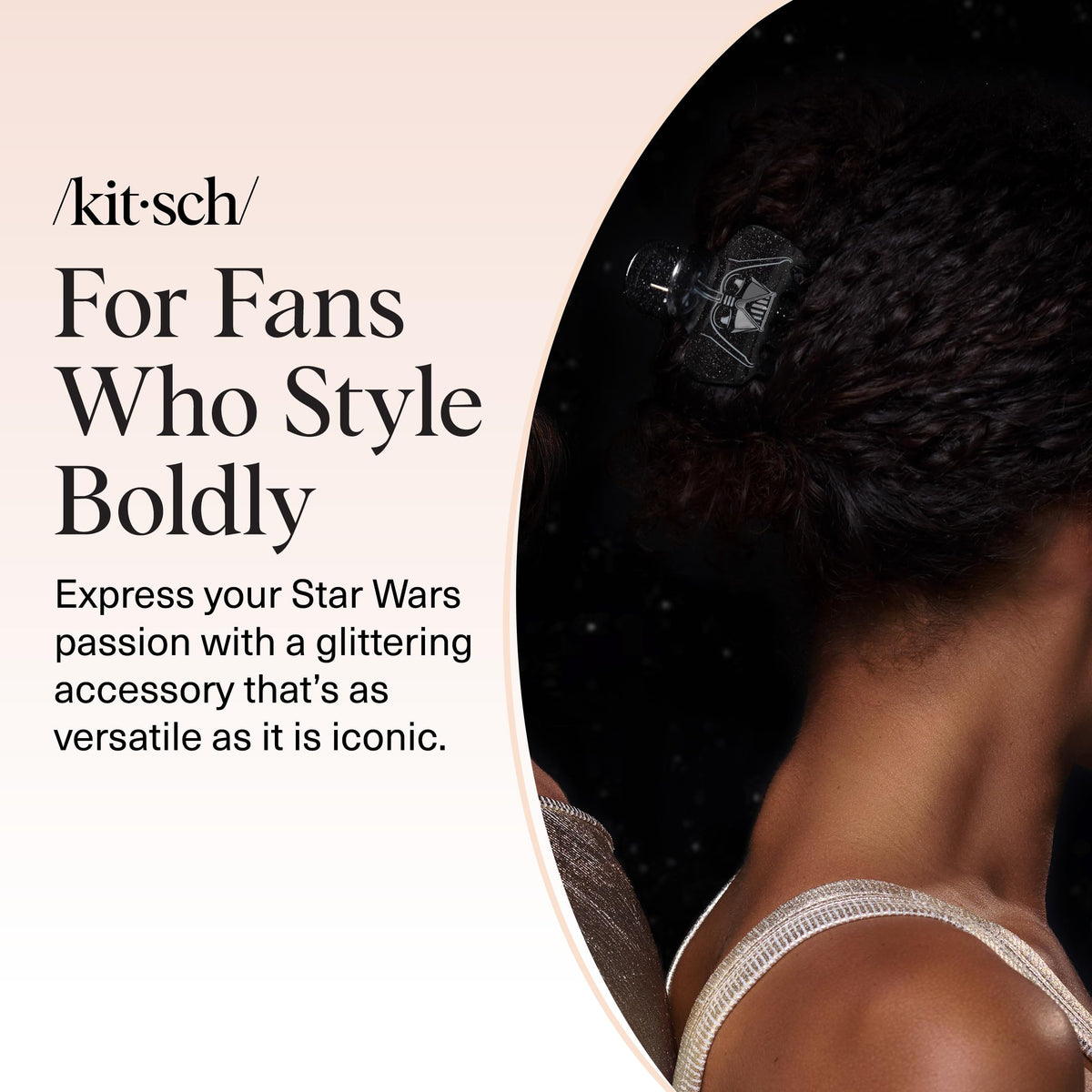 Kitsch Darth Vader Medium Hair Clip displayed with other hair accessories