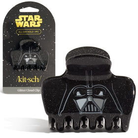 Kitsch Darth Vader Medium Hair Clip front view with glitter finish