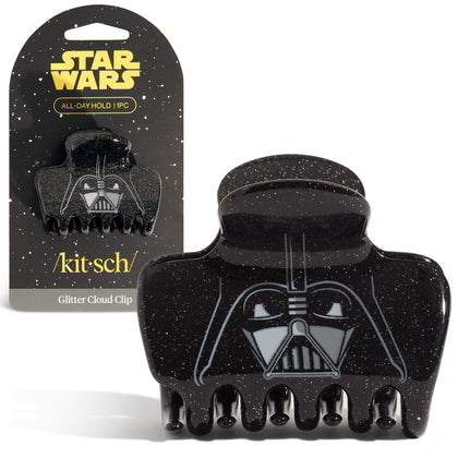 Kitsch Darth Vader Medium Hair Clip front view with glitter finish