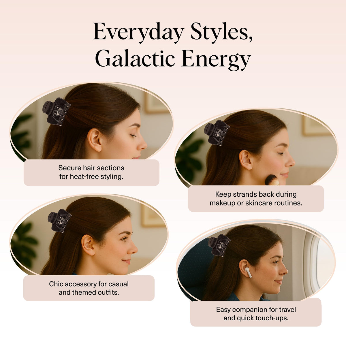Kitsch Darth Vader Medium Hair Clip held in hand