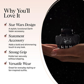 Kitsch Darth Vader Medium Hair Clip in a hair updo