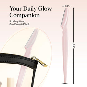 Kitsch Dermaplane Razor for Women Blush in use