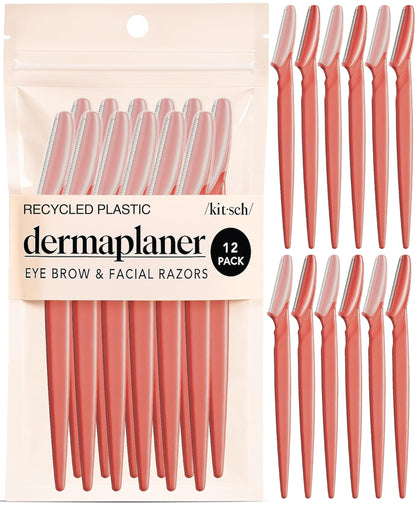 Kitsch Dermaplane Razor for Women in coral colour, front view
