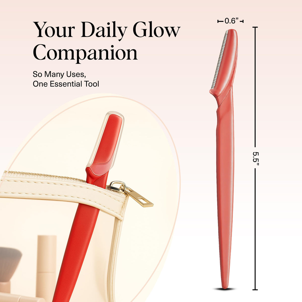 Kitsch Dermaplane Razor for Women with eyebrow trimming feature