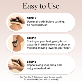 Kitsch Dry Brushing Body Brush being used on skin