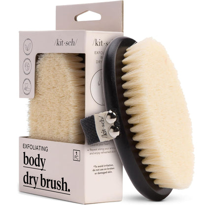 Kitsch Dry Brushing Body Brush front view with natural bristles