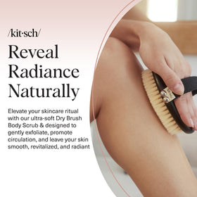 Kitsch Dry Brushing Body Brush showing ergonomic wooden base