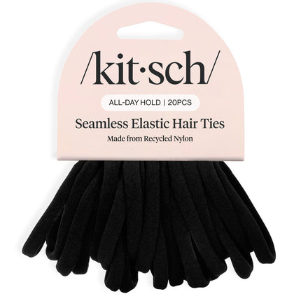 Kitsch Elastic Hair Ties 20pcs black pack front view