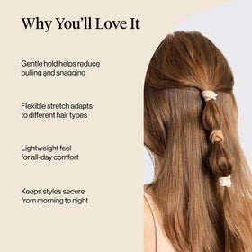 Kitsch Elastic Hair Ties Blush in a hair styling scenario